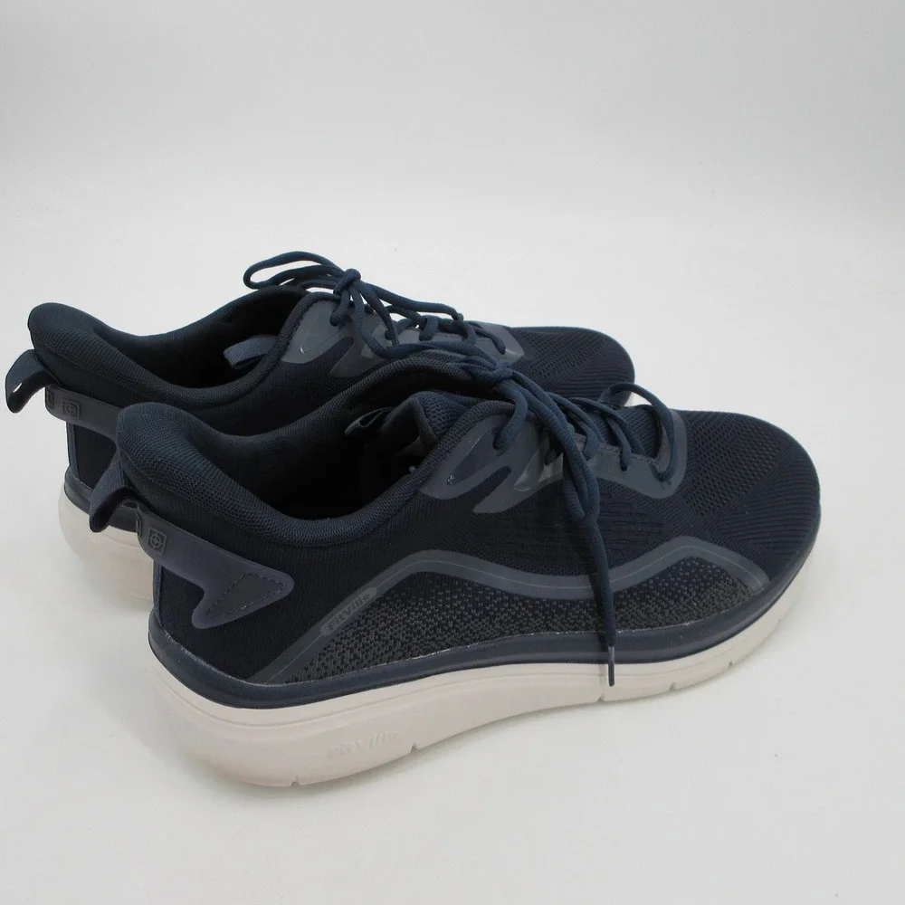 FitVille StrideCore Men 15EW Navy Blue Mesh Athletic Running Walking Shoes